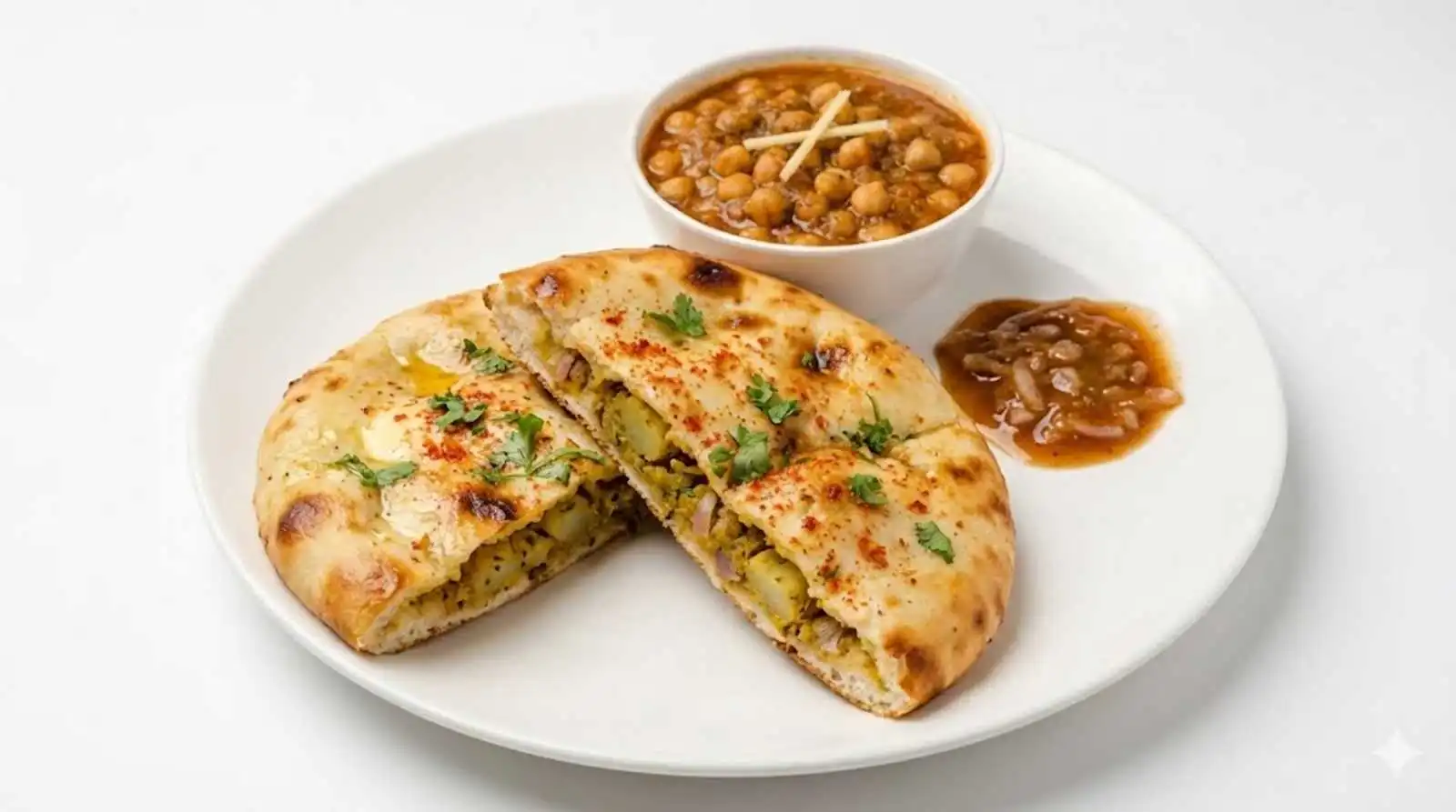Amritsari Kulcha - stuffed flatbread at Indian Grill Nanaimo